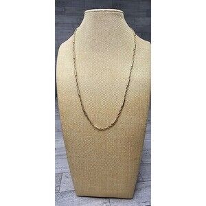 Vintage Park Lane Signed Gold Tone Barrel Bead and Link 24"L Necklace